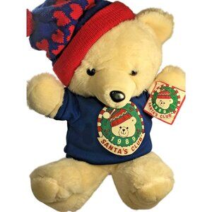 Dandee Christmas Santa Club Teddy Bear Stuffed Animal Plush Large 18.5” Vintage